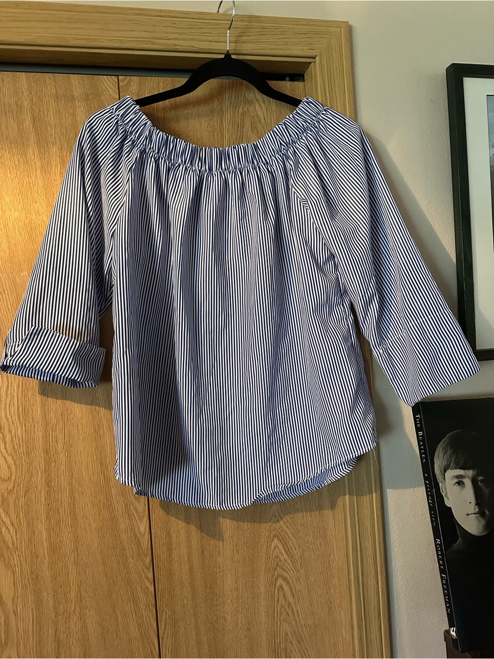 Striped Blouse in Blue and White
